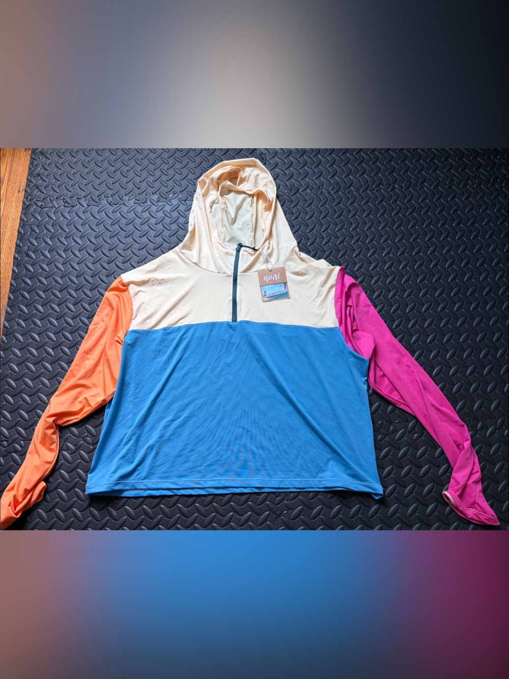 Nani Swimwear Women's Quarter Zip Sunshade Sunrise Hoodie UPF 50 XXL